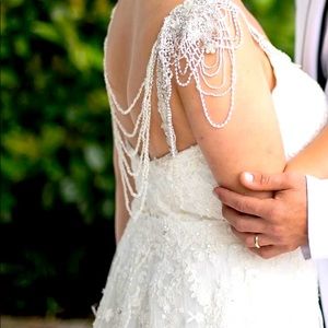 Wedding dress with pearls